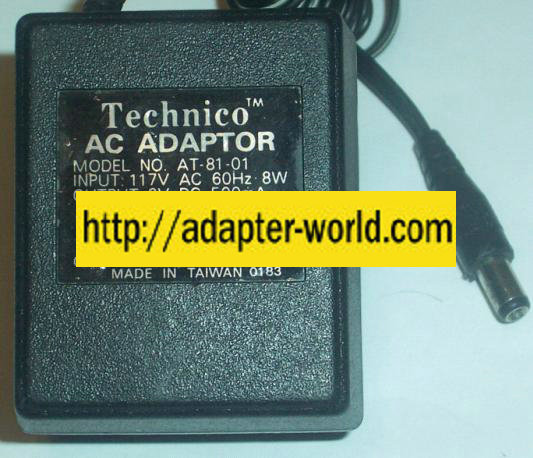 TECHINICO AT-81-01 AC DC ADAPTER 6V 500MA POWER SUPPLY - Click Image to Close